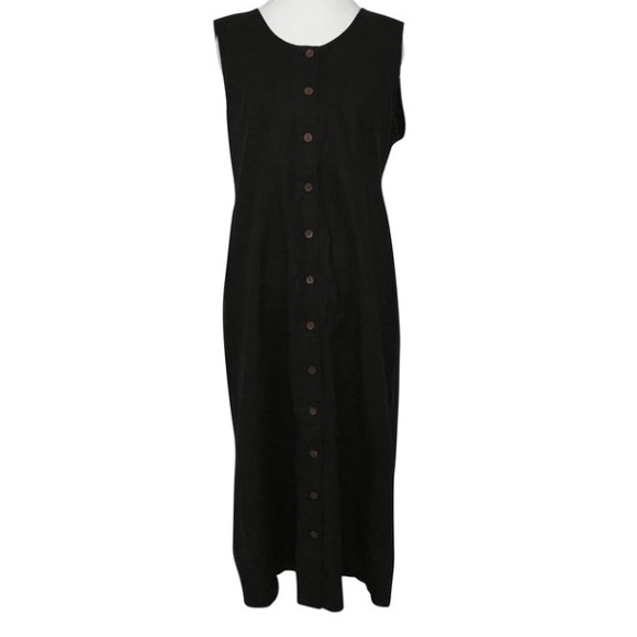 St. John's Bay Dresses & Skirts - Vintage St. John Bay linen black button down dress